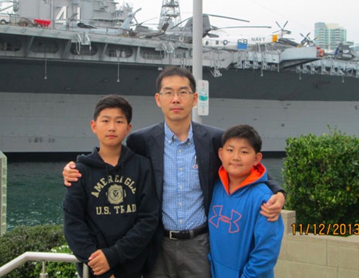 Dad and his two chubby sons